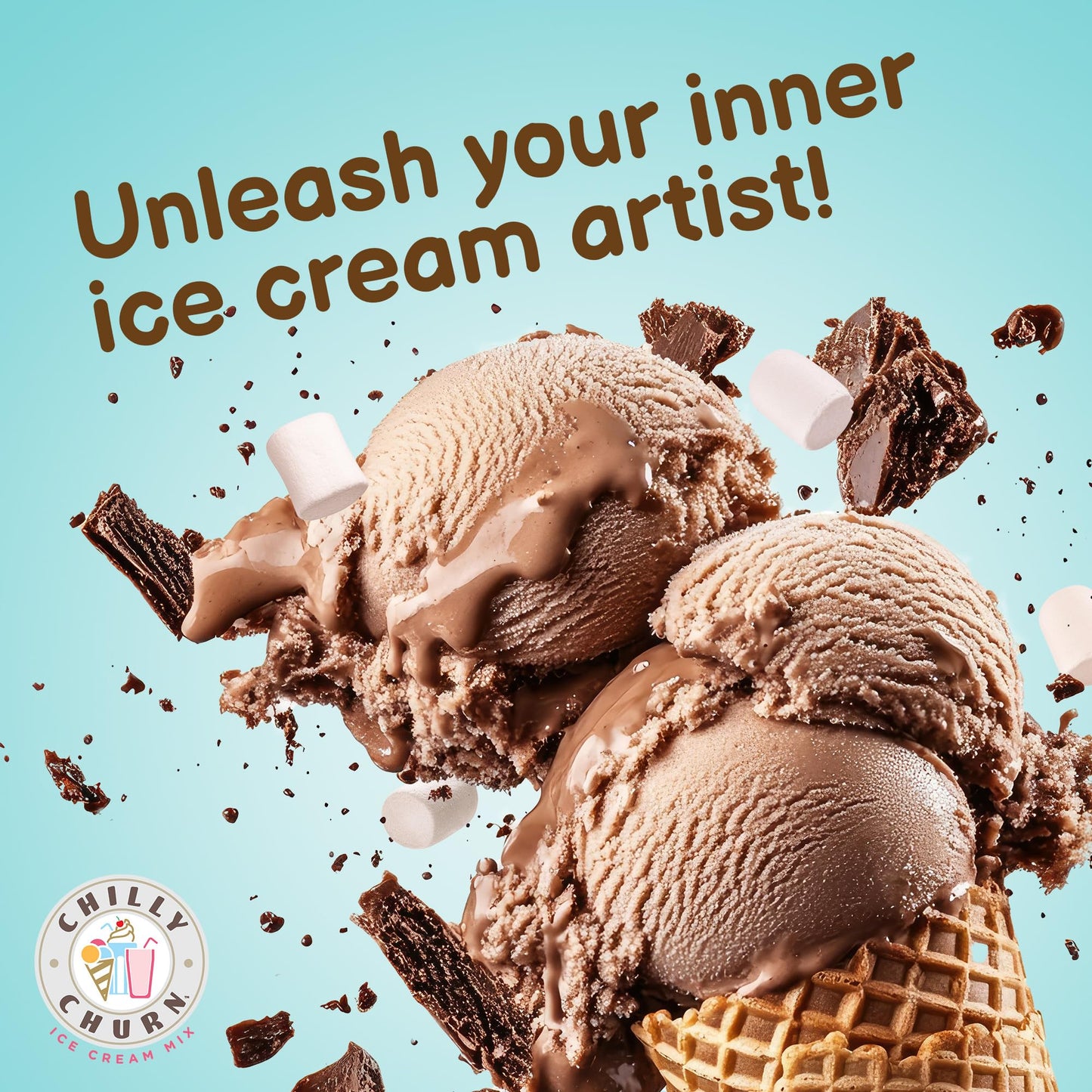 Chilly Churn Chocolate Ice Cream, Shakes, Smoothies Mix By Frostline Brand, Use With Ice Cream Machine, Countertop Creamer, Blen