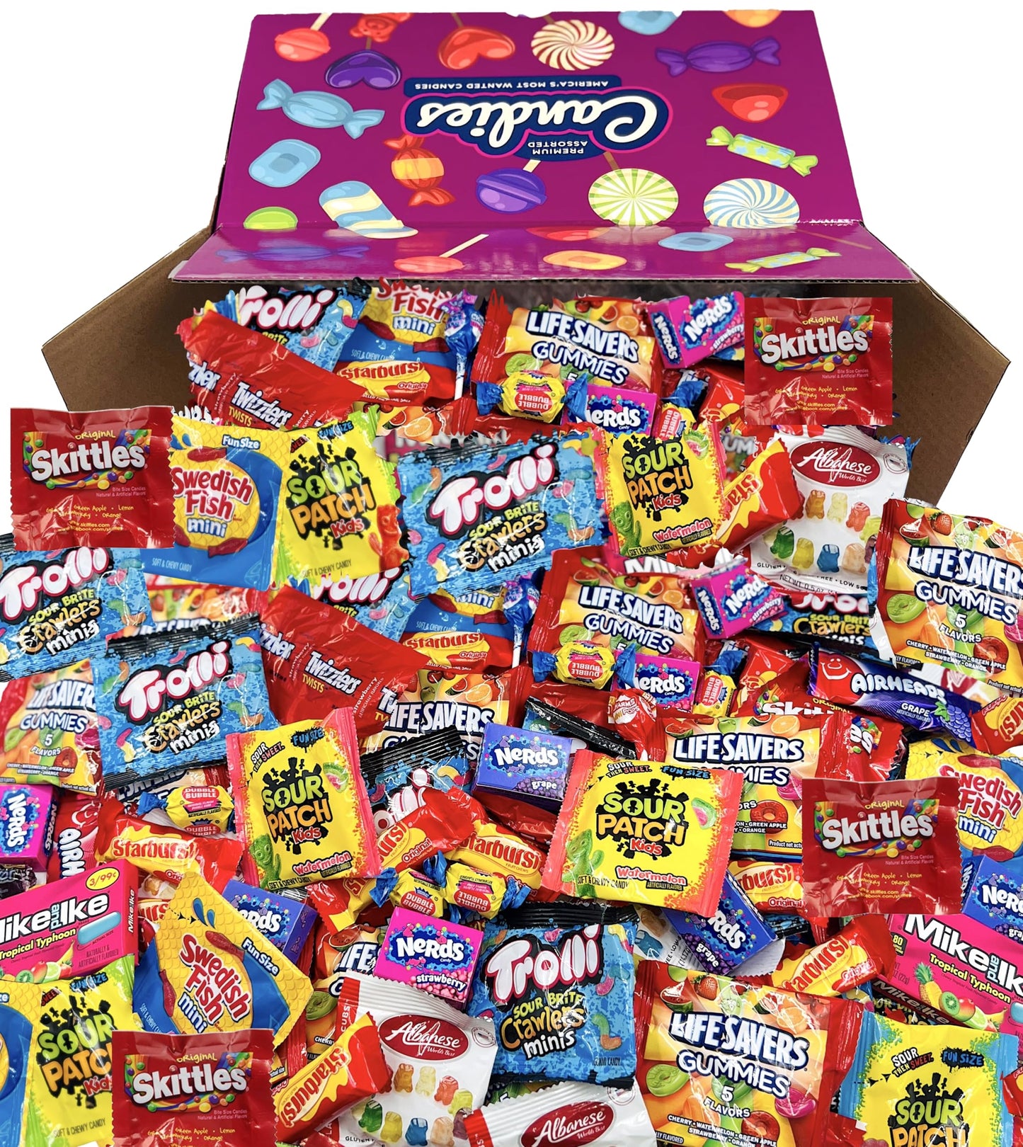 Huge Assorted Candy Party Mix Box 6.50 Lbs/104 Oz Over 255 Individually Wrapped Candies Of All Time America'S Most (105)