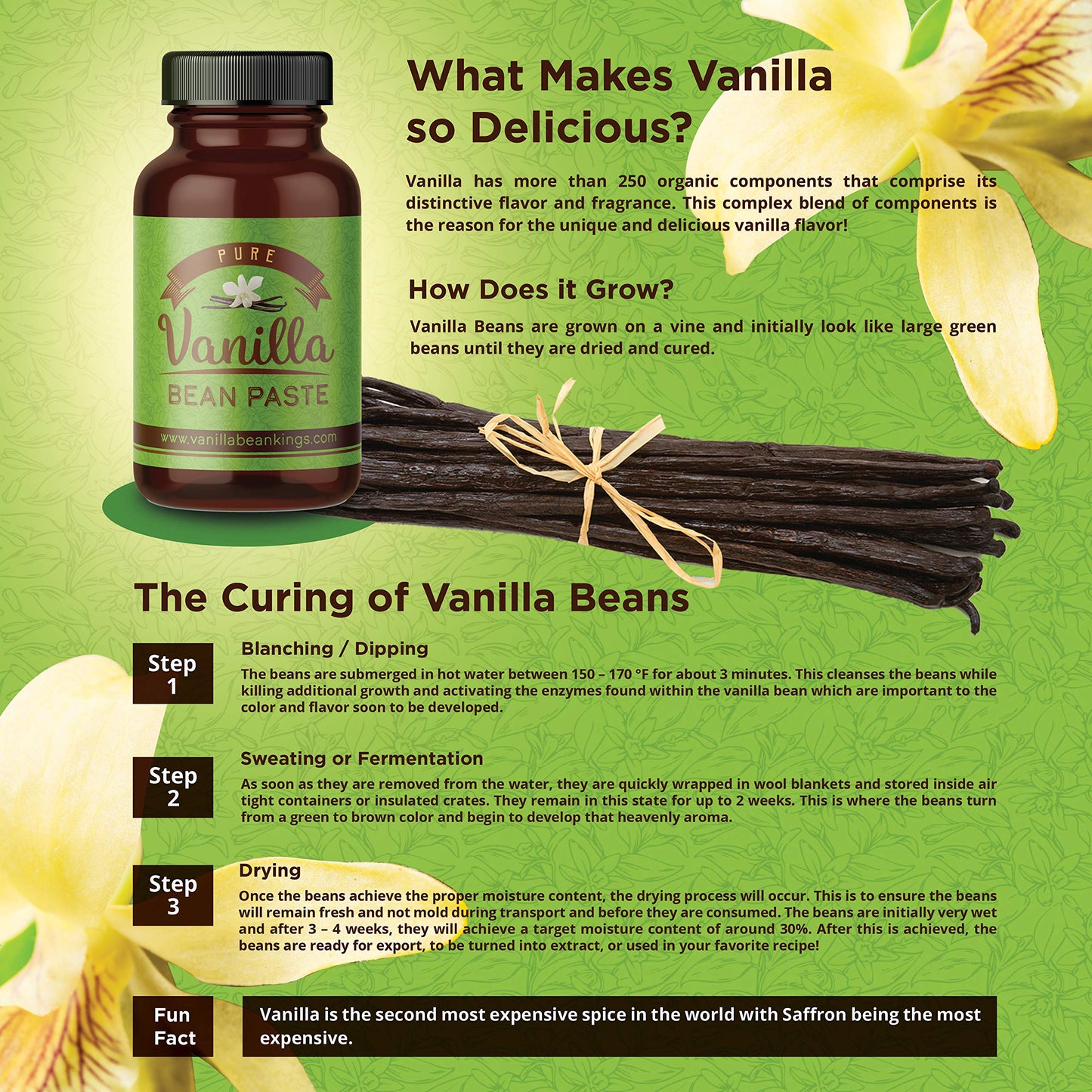 Vanilla Bean Kings Vanilla Bean Paste - Gourmet Madagascar spirit-inspired flavor Blend - 128 Fl Oz - Brown