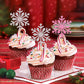 30 Pcs Snowflake Cupcake Toppers Glitter Winter Frozen Snowflake Cupcake Picks For Winter Wonderland Baby Shower Birthday Christ