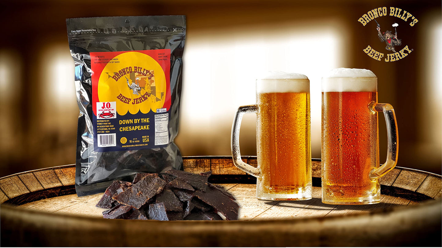 Bronco Billy'S Beef Jerky Down By The Chesapeake One Pound Resealable Bag
