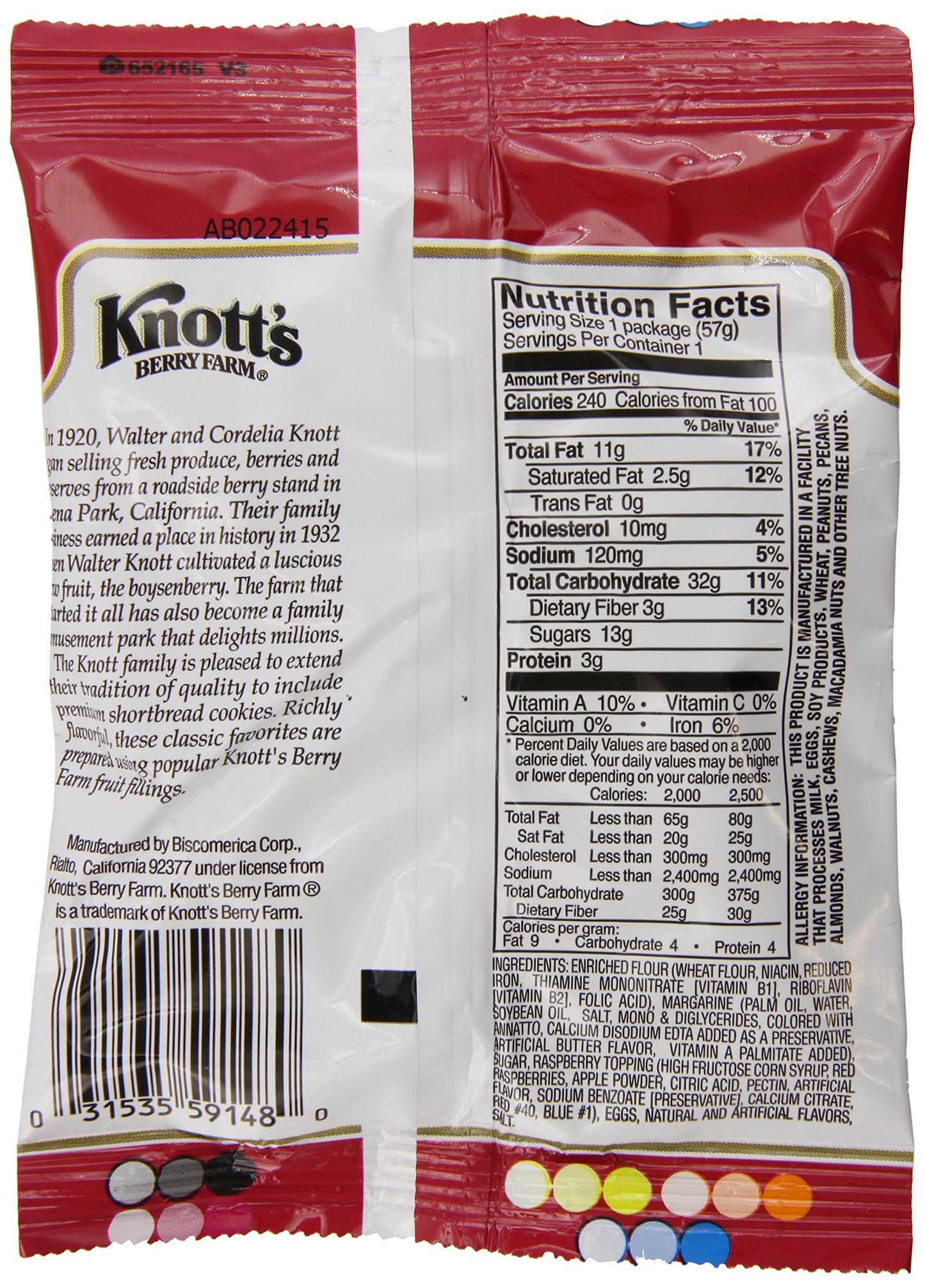 Kontt'S X27;S, Bsc59636, Biscomerica Raspberry Cookies, 2 Ounce (Pack Of 36) (59636)