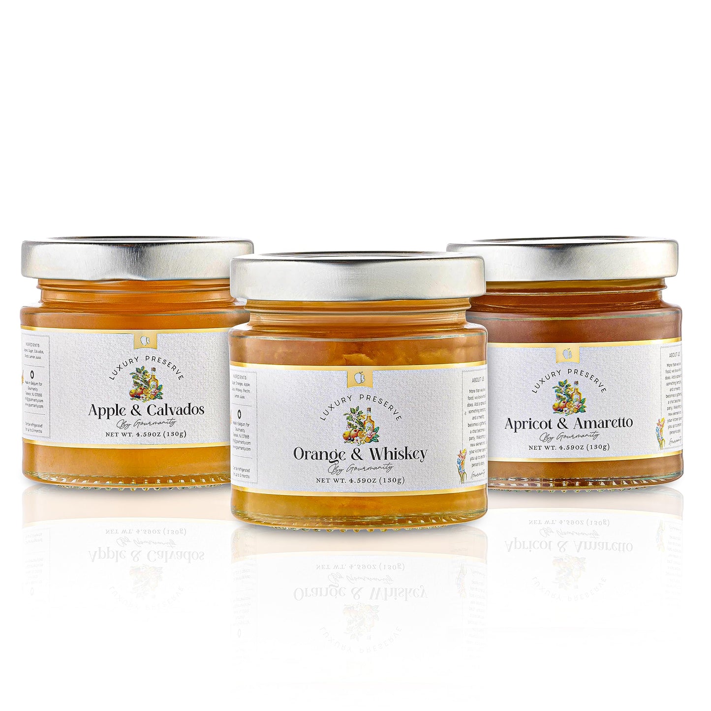 Gourmanity Apricot Jam With Amaretto, Fine Fruit Pieces With Almond Undertones, Great On Toasts And Scones, All Natural, Non-Gmo