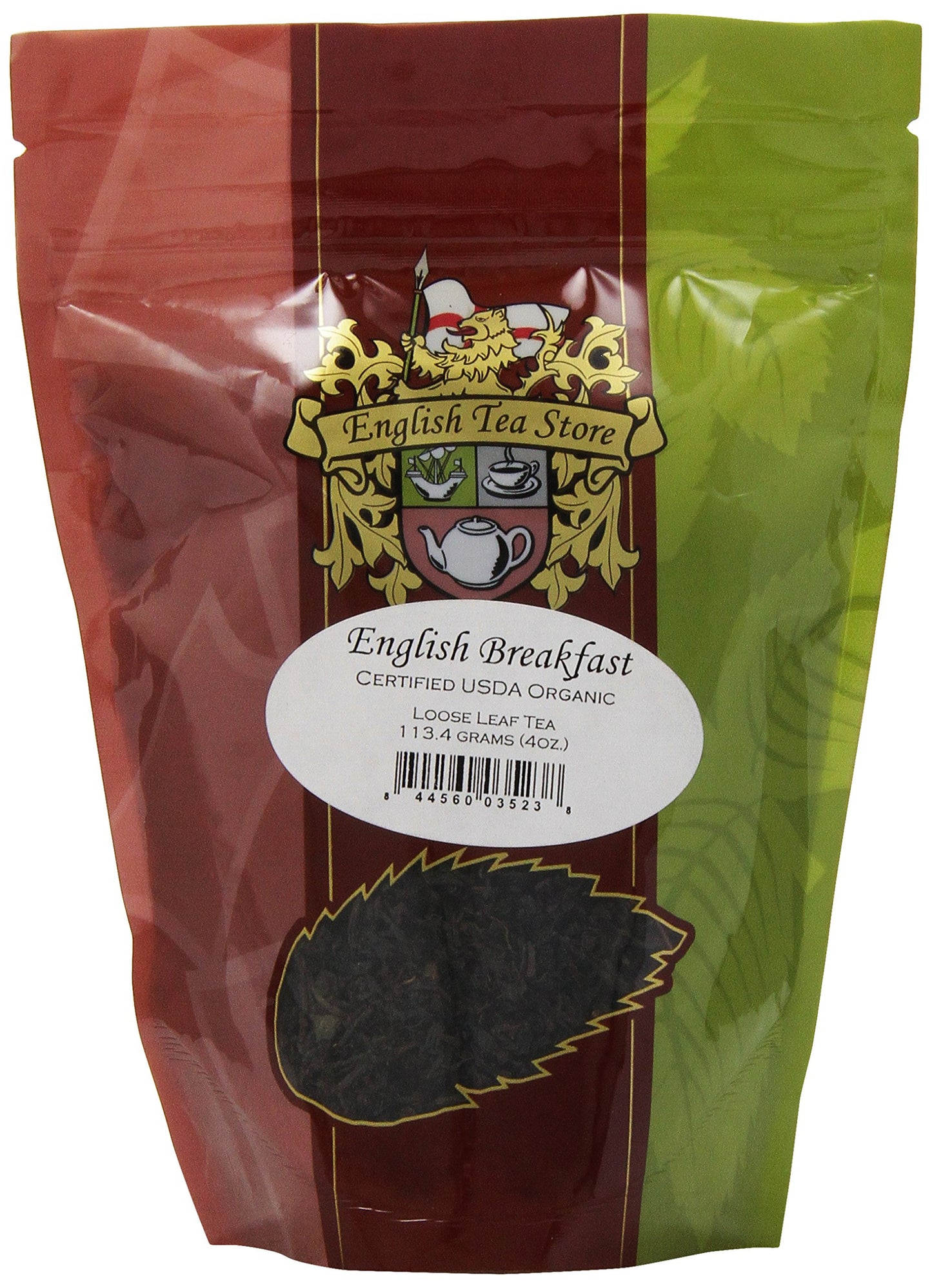 English Tea Store Loose Leaf, Organic English Breakfast Tea Pouches - 4oz, 4 Ounce