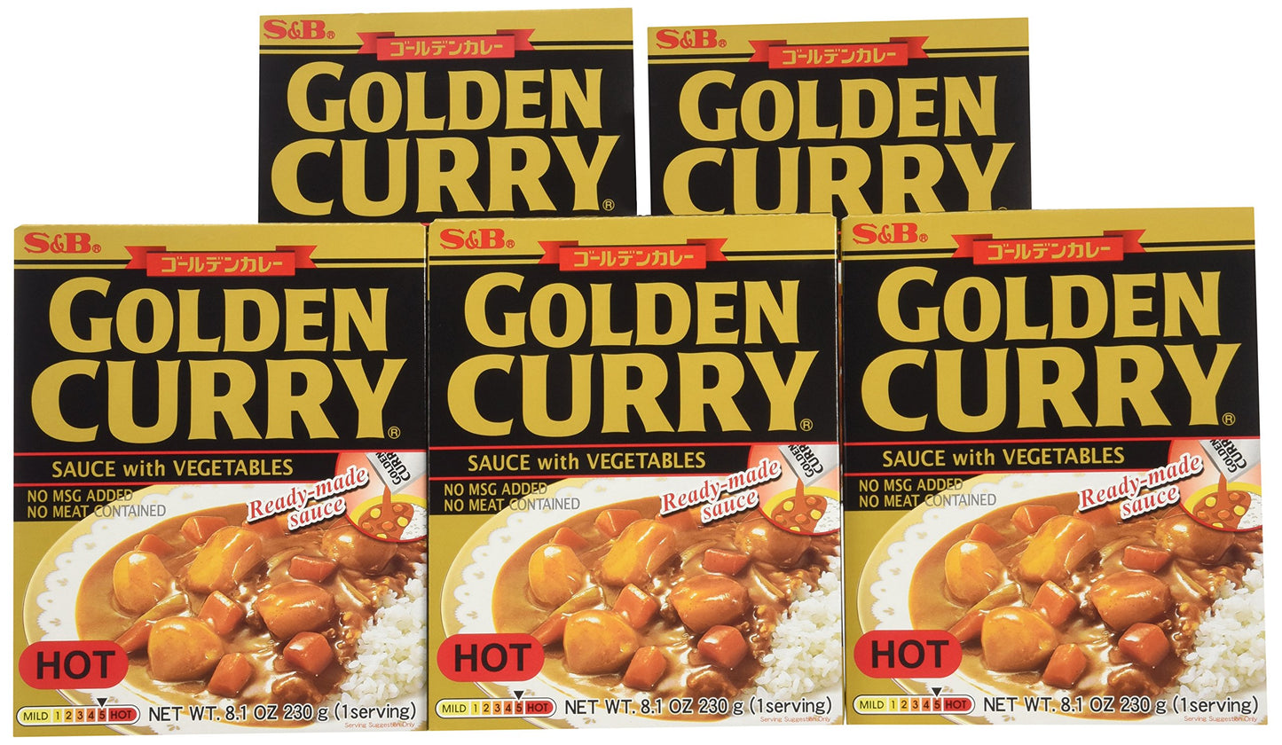 S&B Curry Gold Vegetable Hot, 8.1-Ounce (Pack Of 5)
