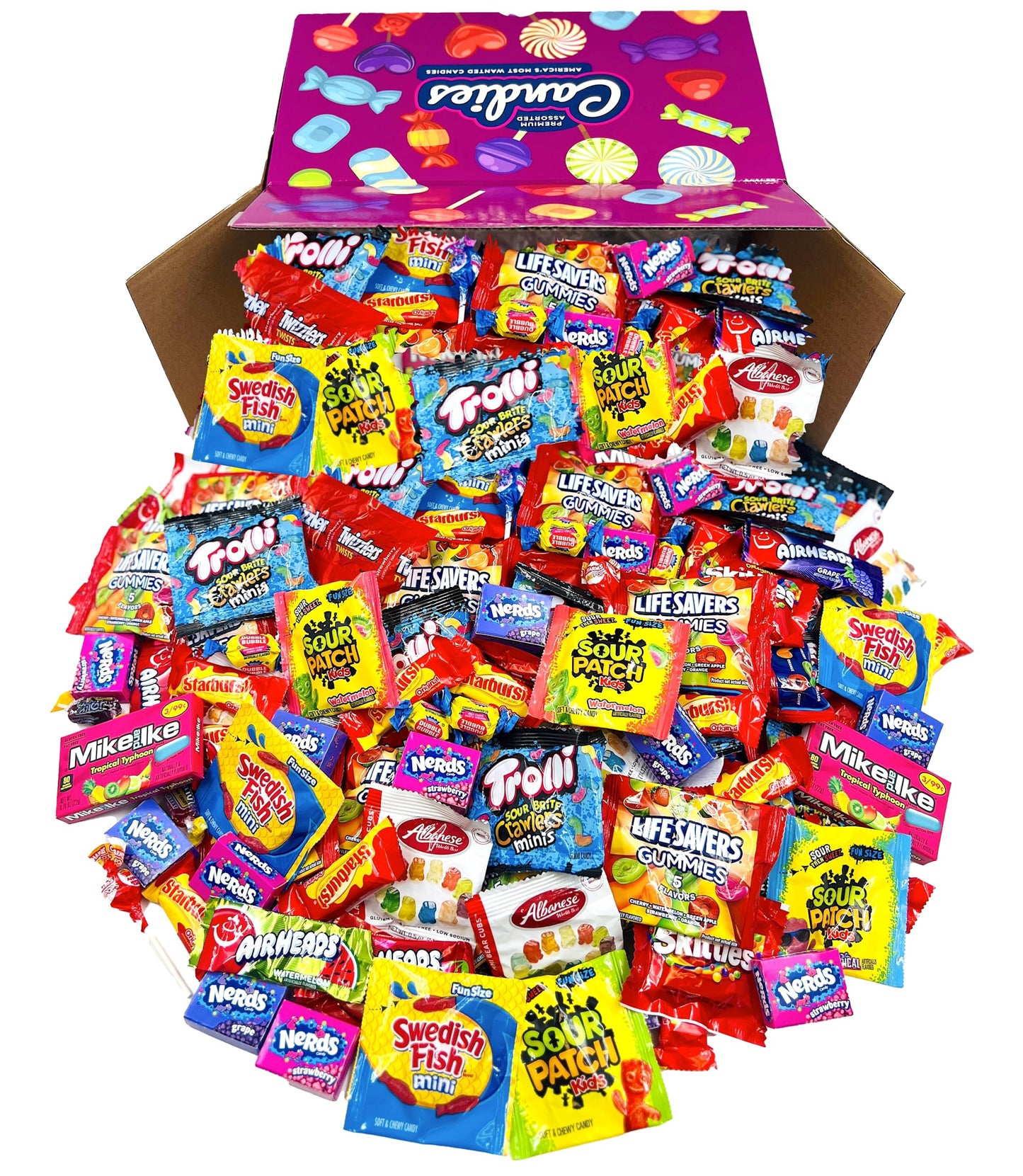 HUGE Assorted Candy PARTY MIX BOX 6.50 LBS/104 OZ Over 255 Individually Wrapped Candies of All Time America's Most (105)