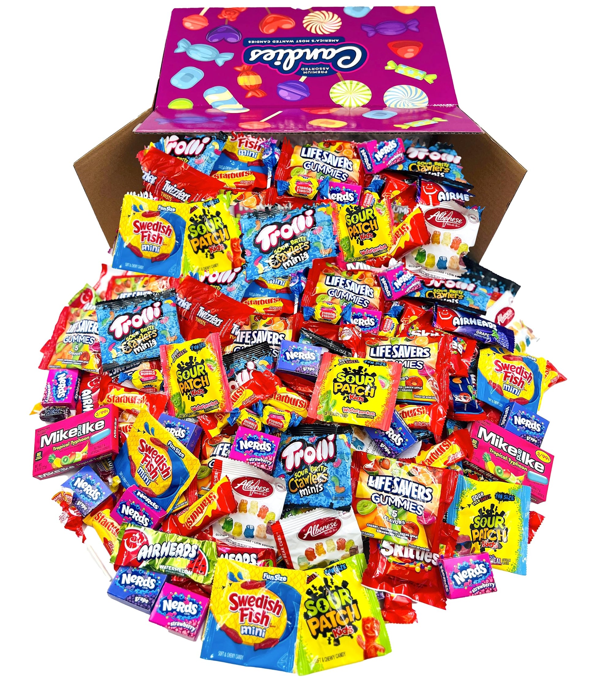 HUGE Assorted Candy PARTY MIX BOX 6.50 LBS/104 OZ Over 255 Individually Wrapped Candies of All Time America's Most (105)
