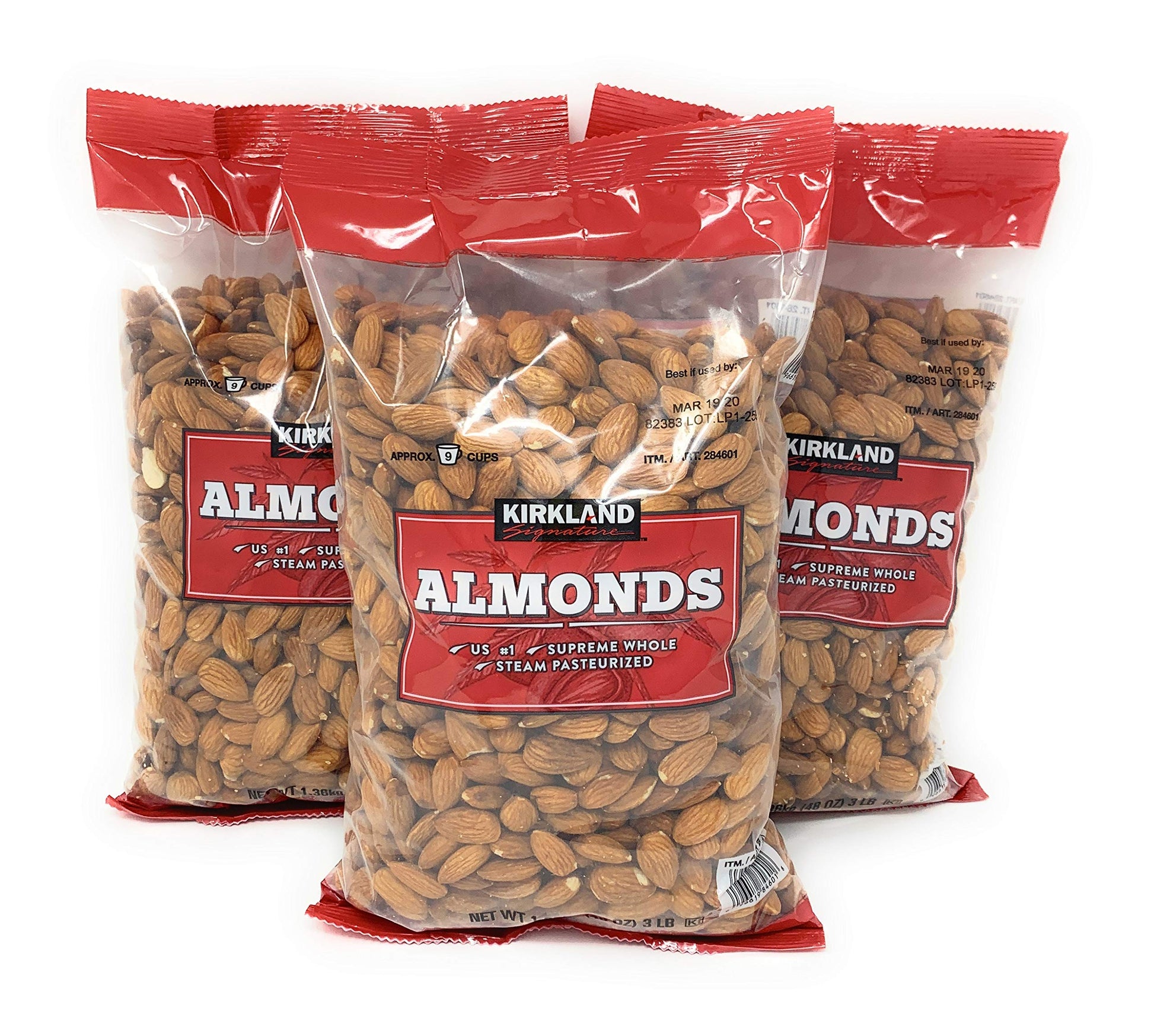 Kirkland Signature Supreme Whole Almonds  3 Pack (3 Pounds)