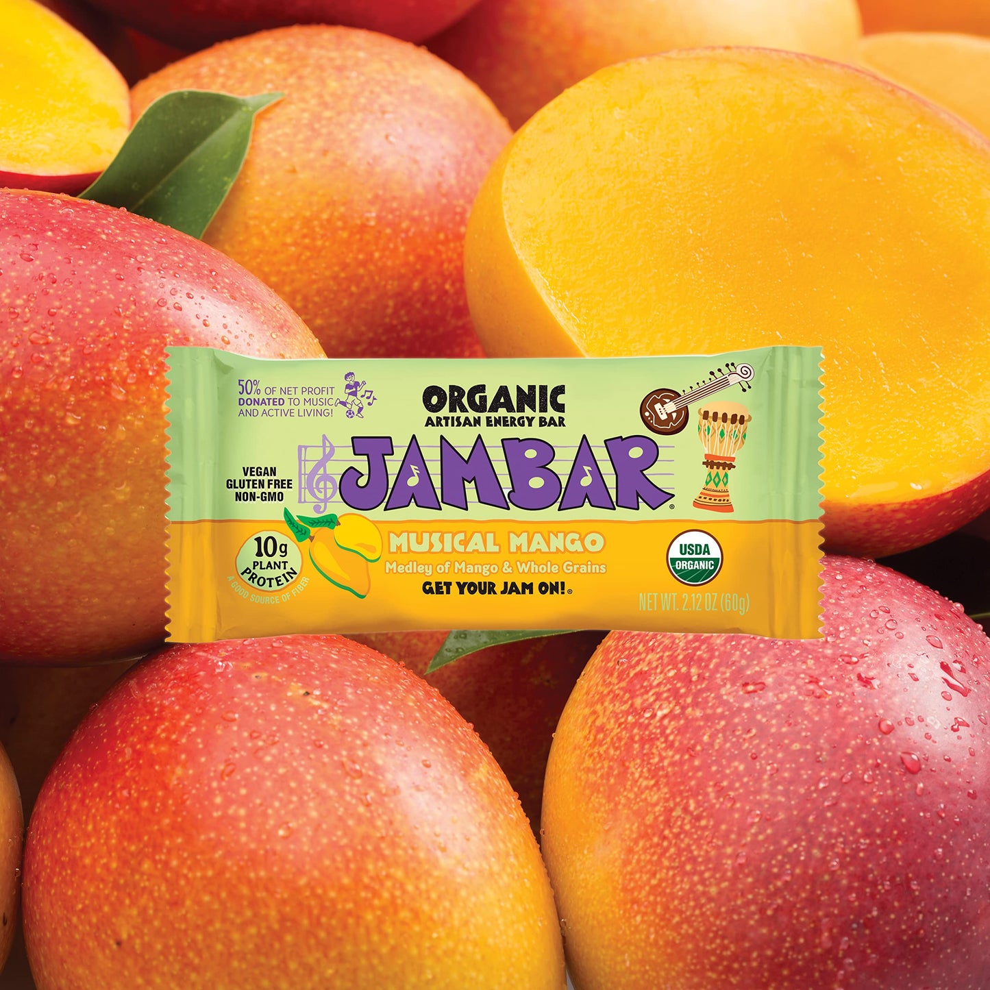 Jambar Organic Artisan Energy Bar (Musical Mango - 12 Pack)