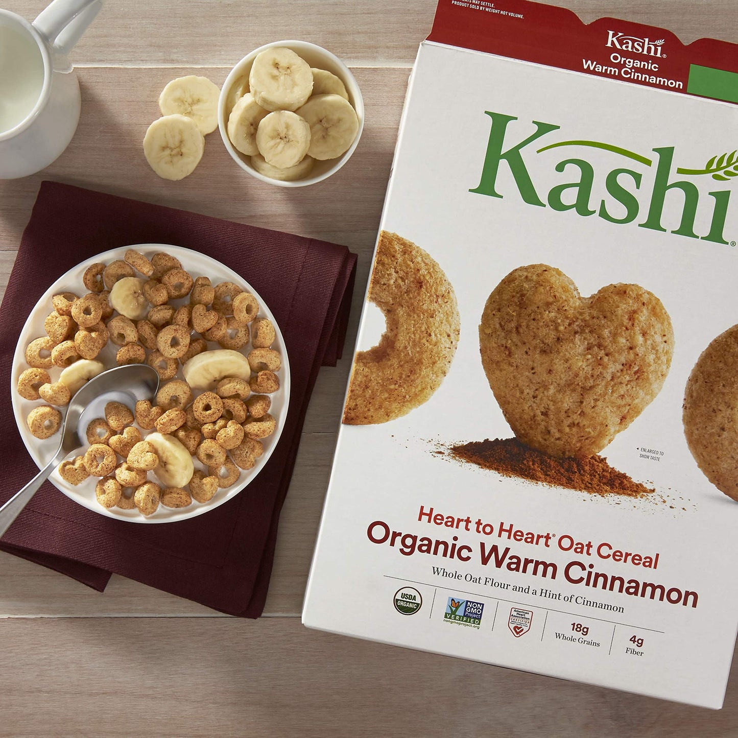 Kashi Heart To Heart Organic Warm Cinnamon Oat Cereal - Kosher, 12 Oz Box