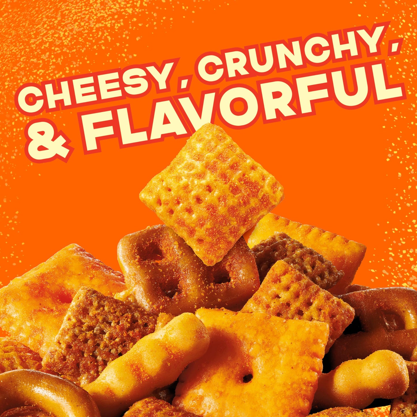 Chex Mix Cheddar Snack Mix, Savory Snack Bag, 8 oz