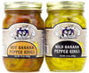 Amish Wedding Hot Banana Pepper Rings & Mild Banana Pepper Rings Variety 2-Pack 15 oz. Jars