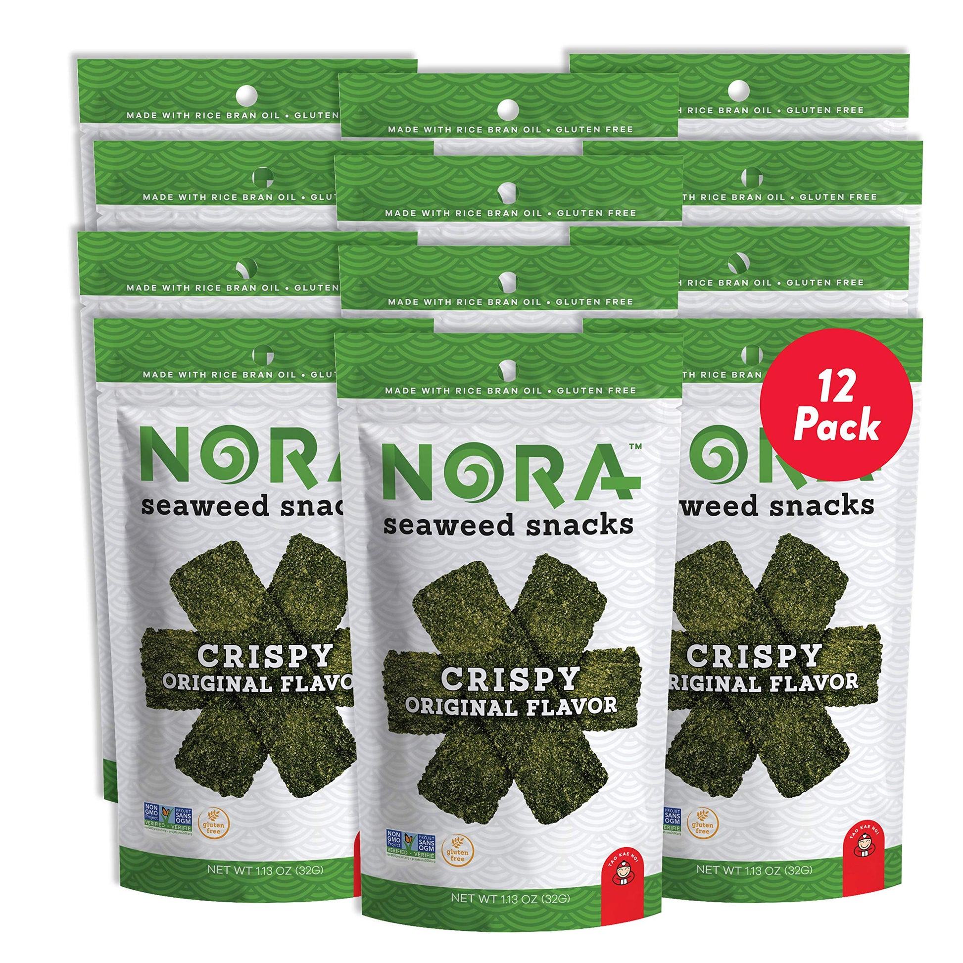 Original Crispy Seaweed Snacks By Nora, Low-Carb Healthy Snacks For Adults, Thick Nori Sheets Snack Strips, Asian Snacks, Vegan,