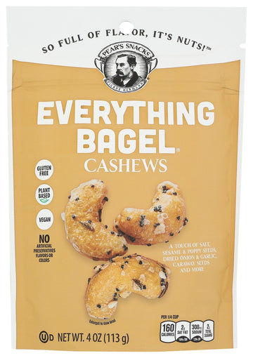 Pears Snacks Everything Bagel Cashews, 4 OZ