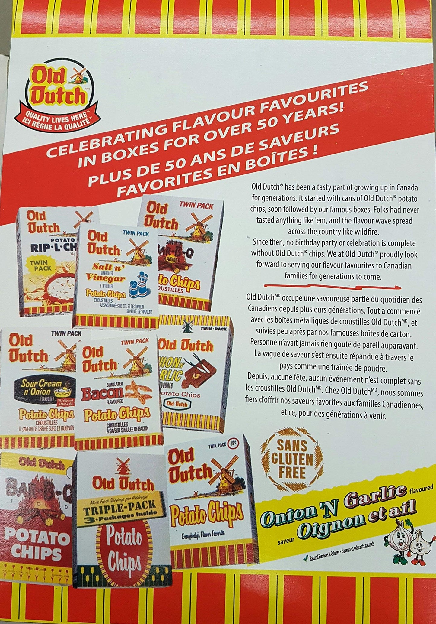 Old Dutch Potato Chips, Onion And Garlic, 220 Grams/7.8 Ounces