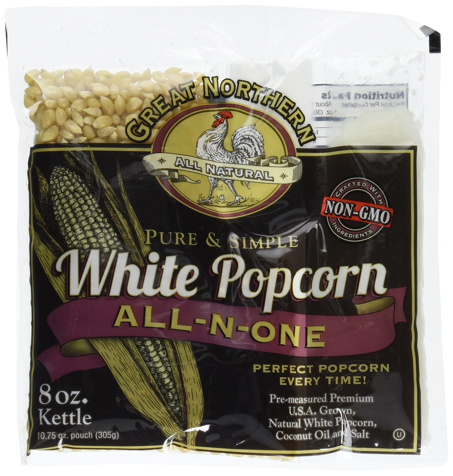 Great Northern Popcorn White Popcorn 8 oz Pack of 24 - Model 4139 GNP