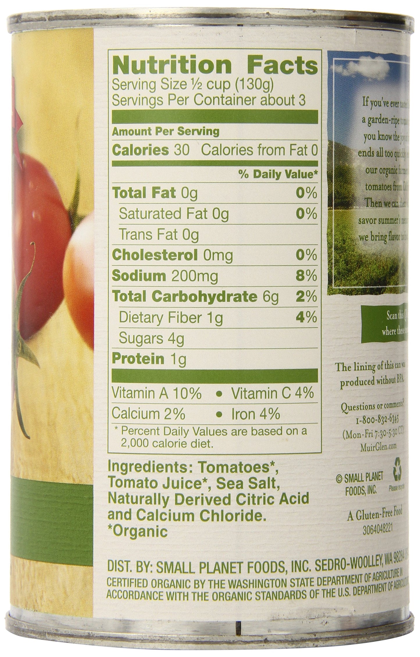Muir Glen Organic Premium Diced Tomatoes, 6 Count