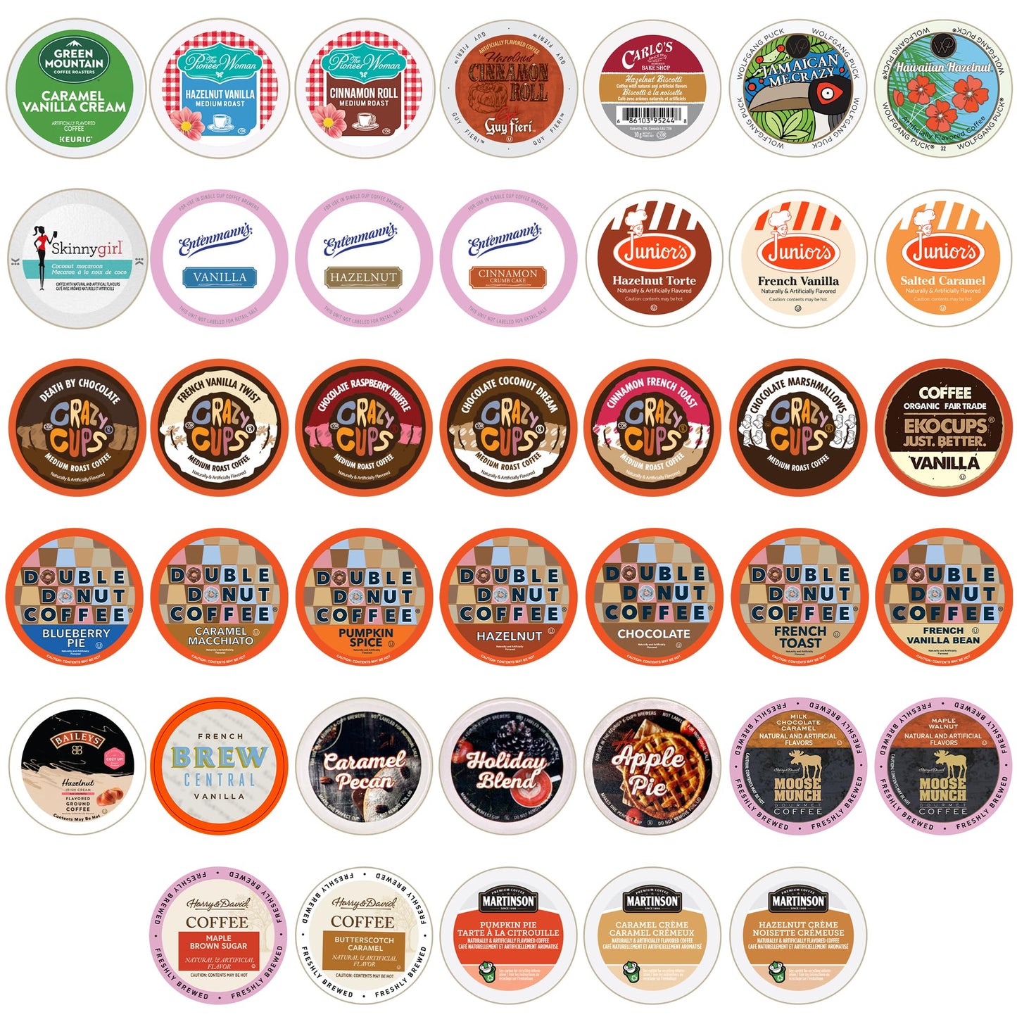 Crazy Cups Coffee Capsules Variety Pack - Unique Flavors, 40 Count, Model 1332666