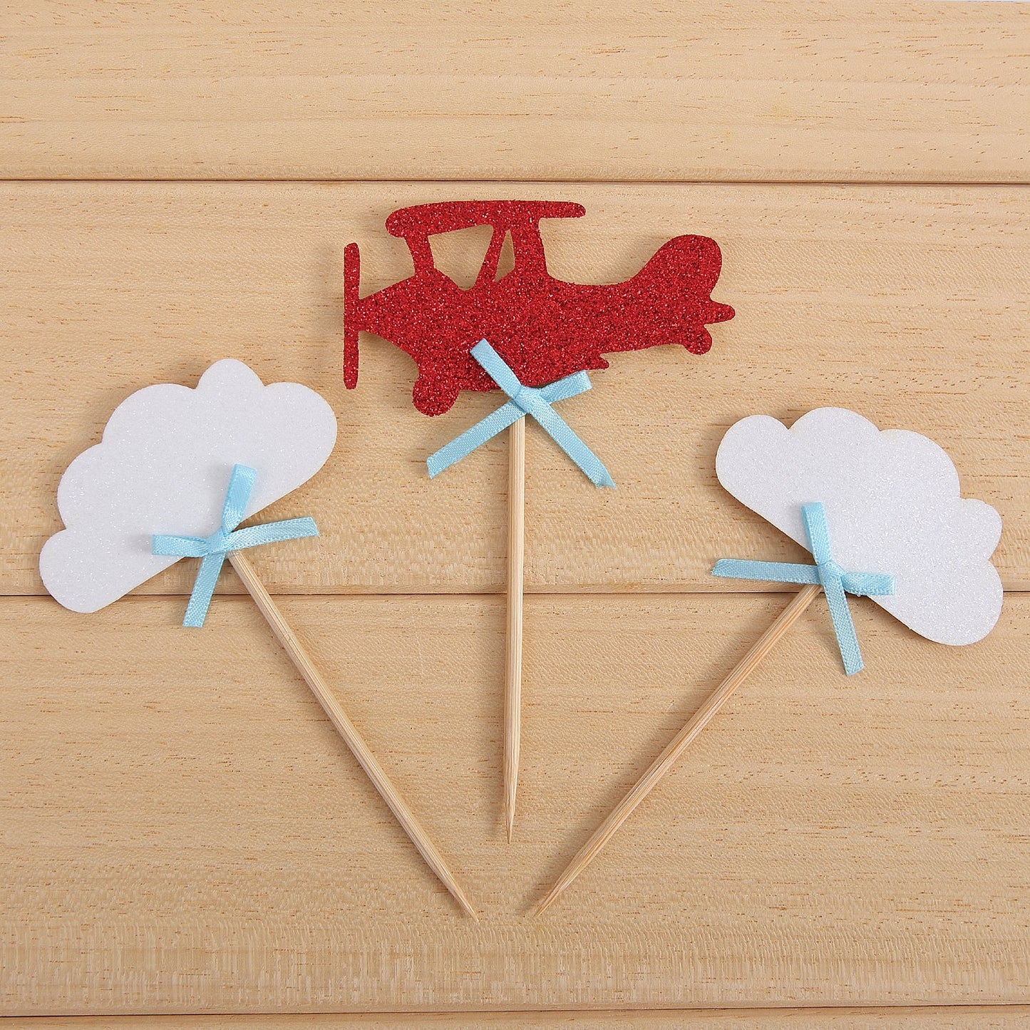 24 Pack White Cloud Cupcake Toppers Kids' Birthday Party Decors - By Giuffi