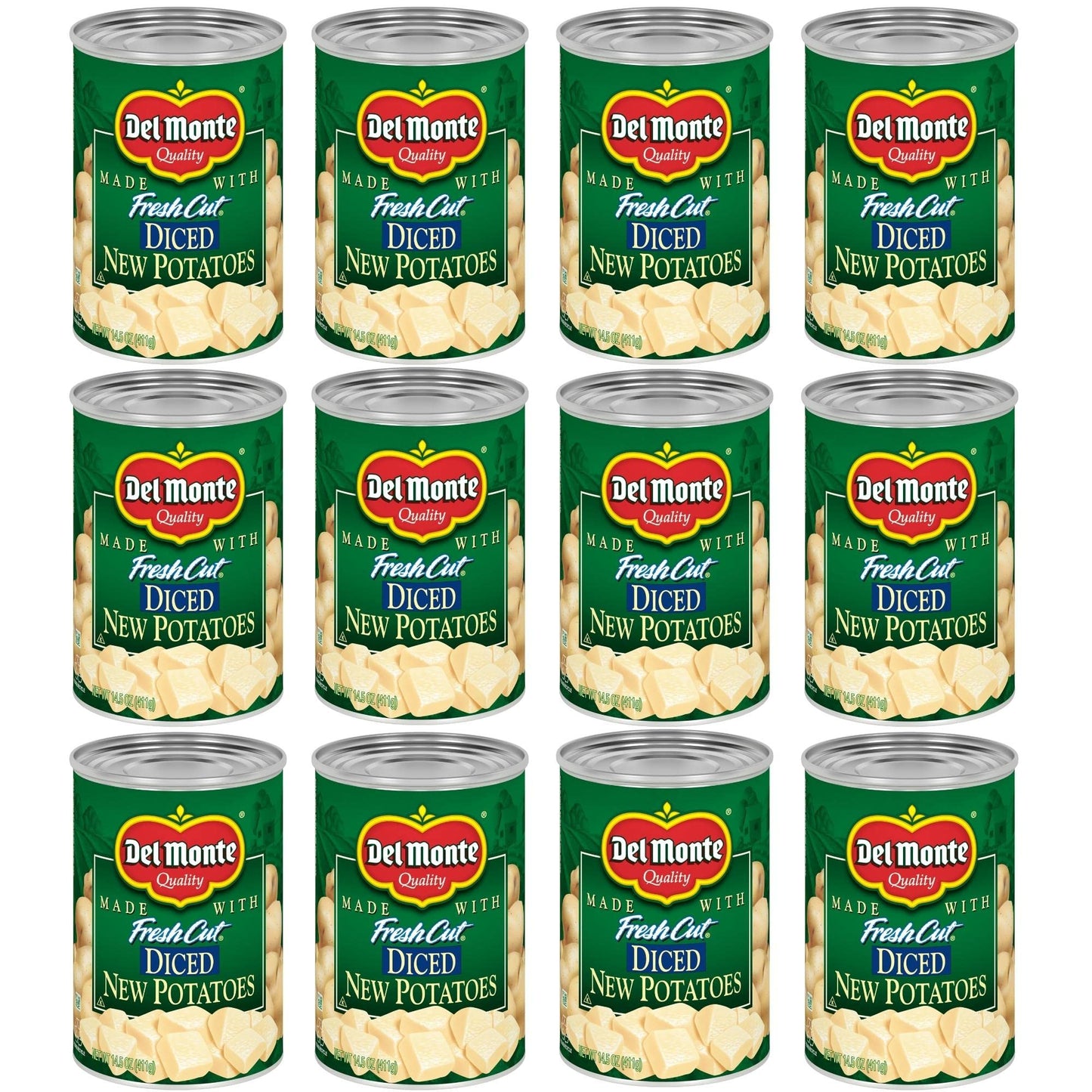 Del Monte Fresh Cut Diced Canned Potatoes, Canned Vegetables, 12 Pack, 14.5 Oz Can