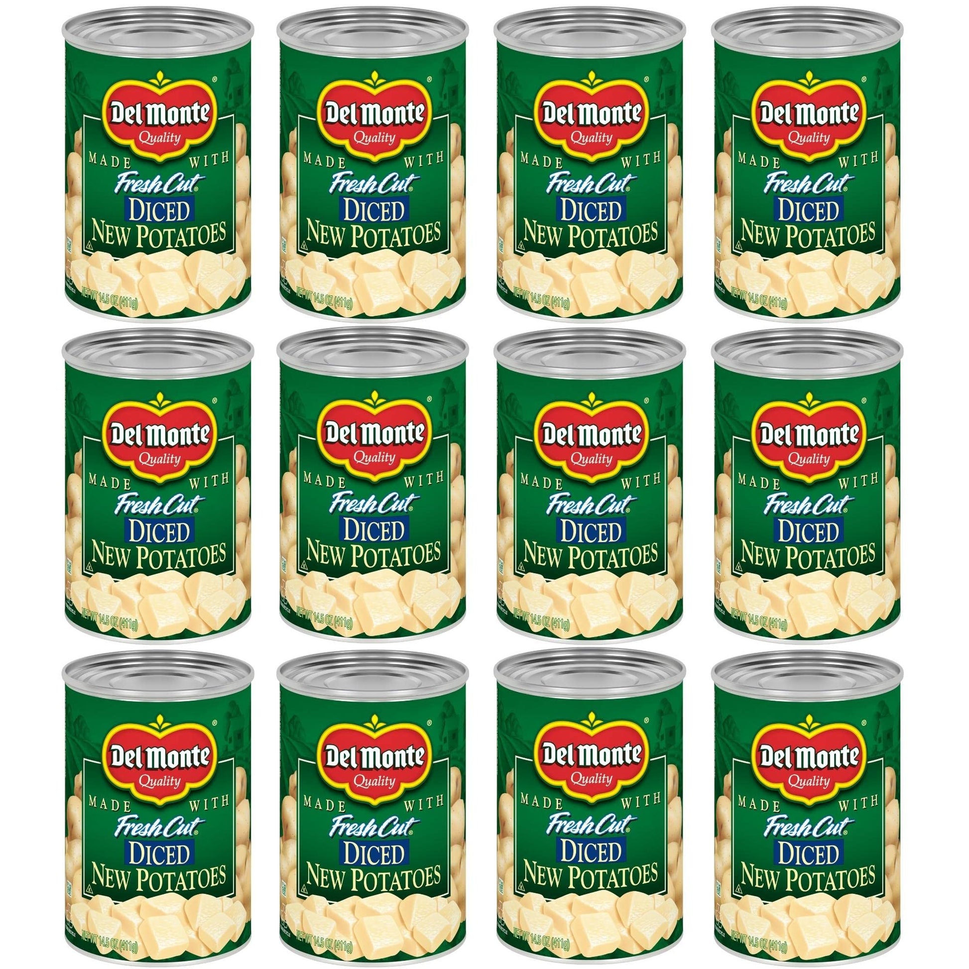Del Monte Fresh Cut Diced Canned Potatoes, Canned Vegetables, 12 Pack, 14.5 Oz Can