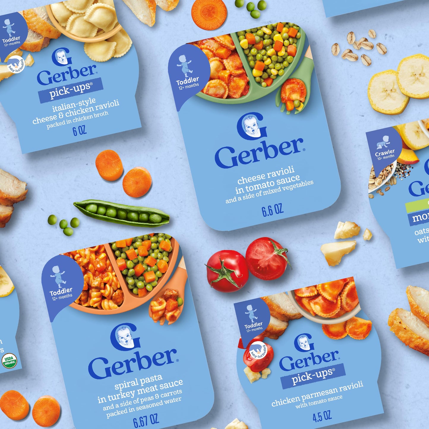 Gerber Mealtime For Toddler Spiral Pasta In Turkey Meat Sauce With Side Of Green & Yellow Beans, 6.67 Ounce (Pack Of 8)