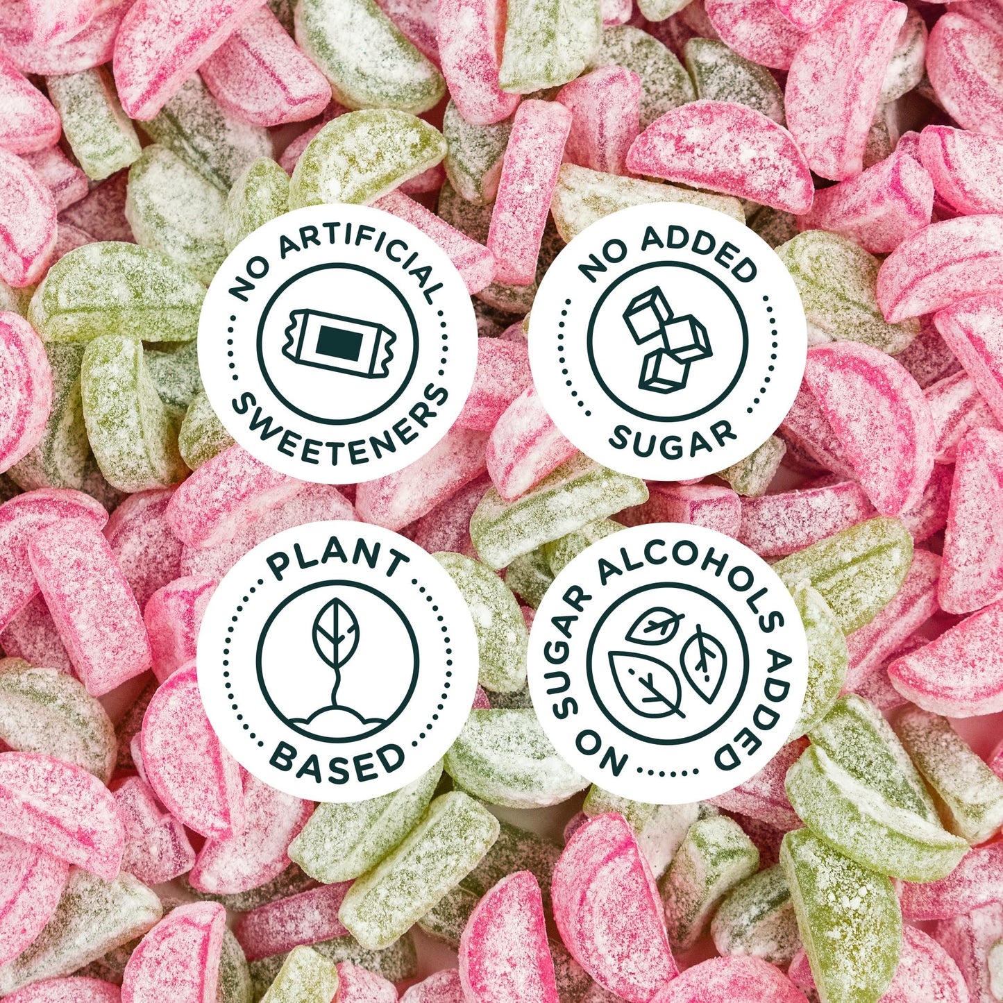 SmartSweets Sourmelon Bites Candy, Low Sugar, Plant-Based, 1.8 Ounce, Pink
