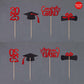 Class Of 2025 Graduation Decoration Party Cupcake Toppers, Double-Sided Grad Cap Cake Toppers For Graduation Party Supplies 2025