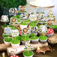 40 Pcs Safari Animals Baby Shower Cupcake Toppers Oh Baby Jungle Animals Cupcake Picks Elephant Giraffe Lion Hippo Monkey Zebra
