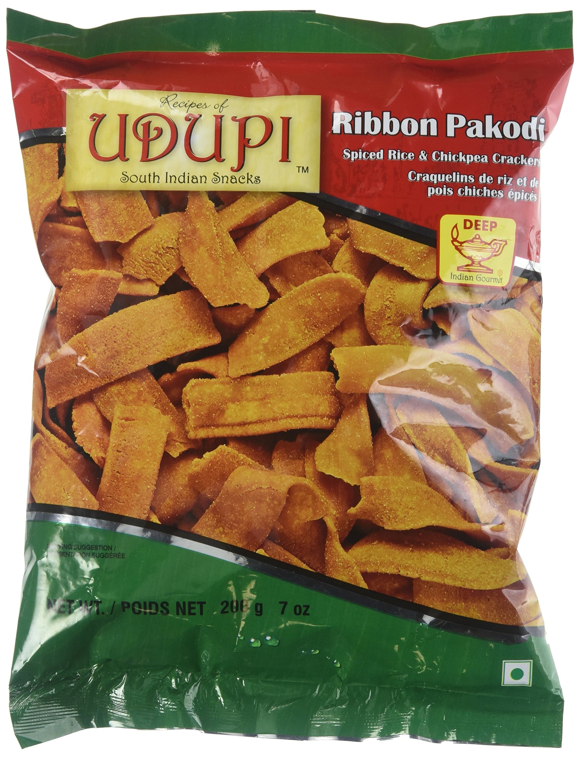 Deep Udupi Ribbon Pakodi Snack, 7 Oz, 1 Count, Traditional Indian Crunchy Treat