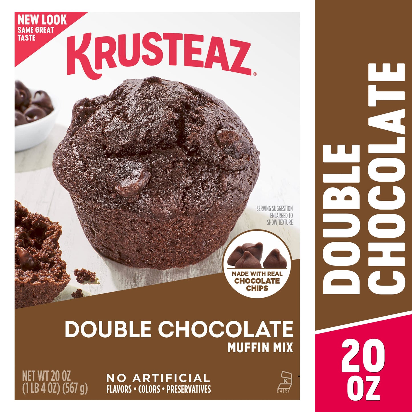 Krusteaz Double Chocolate Muffin Mix, Made with Real Chocolate Chips, 20 Ounce Box (Pack of 3)