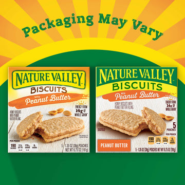 Nature Valley Biscuit Sandwiches, Peanut Butter Snack, 5 ct, 6.75 OZ