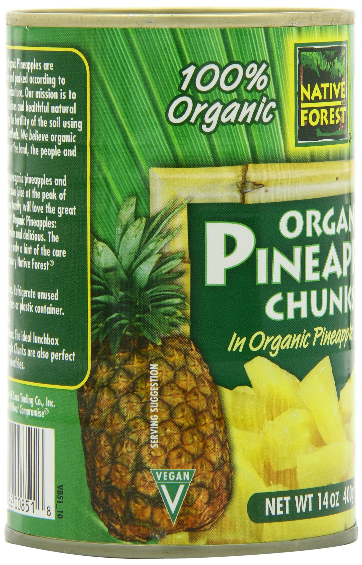 Native Forest Pineapple Organic Chunks, 14-Ounce (Pack Of 6)