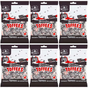 Walkers Nonsuch Liquorice Toffees Bag 5.29 Oz (Pack of 6) – Black Licorice Candy, British Chewy Toffee Candy, Old Fashioned Sweets, Traditional English  , Imported from UK