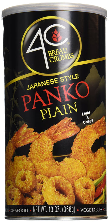 4C Premium Bread Crumbs, Panko Plain, Regular & Gluten Free, Flavorful Crispy Crunchy, Value Pack (Panko Plain, 13 Ounce (Pack o