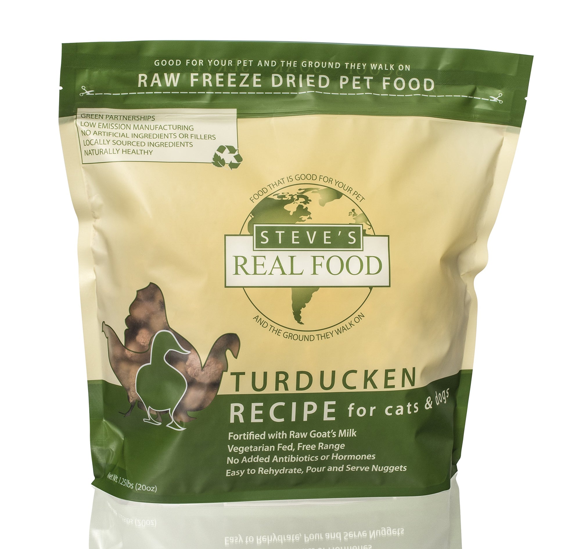 Steves Real Food Freeze-Dried Raw Nuggets, Turducken Flavor, 1.25 Pound