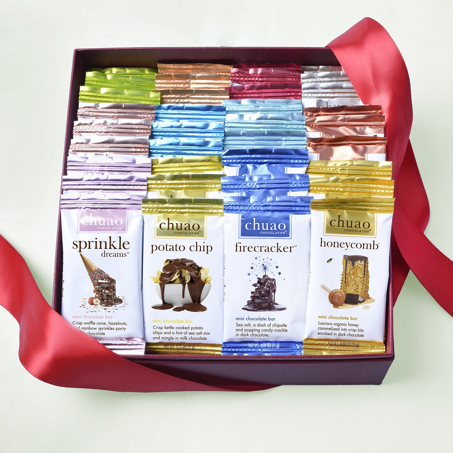 Chuao Chocolatier Assorted Milk & Dark Chocolate Bars Gift Box - 36 Count, 0.39 oz Each, Ideal for Holidays & Corporate Gifts