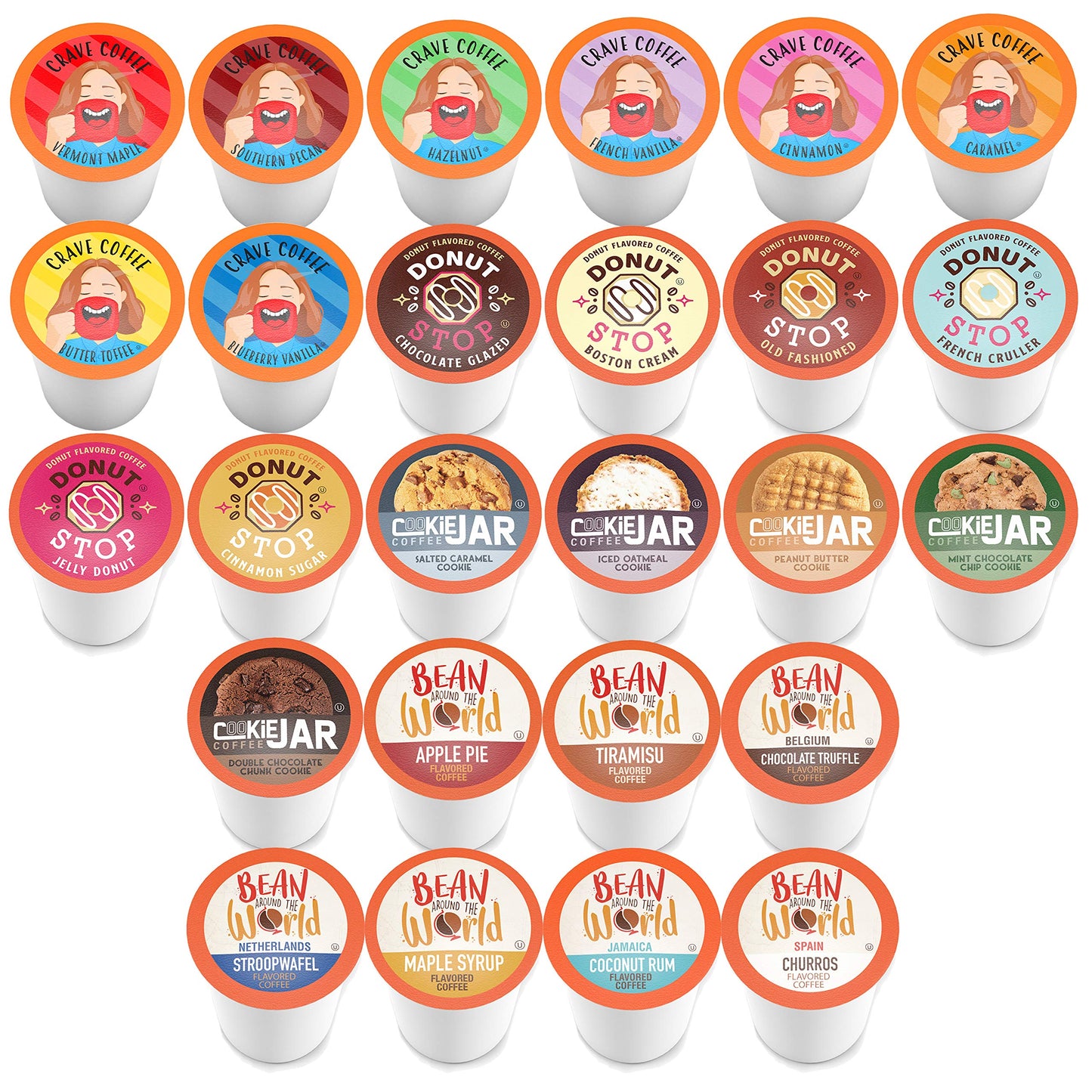 Coffee Pod Variety Packs Flavored Sampler, Assorted, Compatible with 2.0 K-Cup malt-inspired, 52 Count