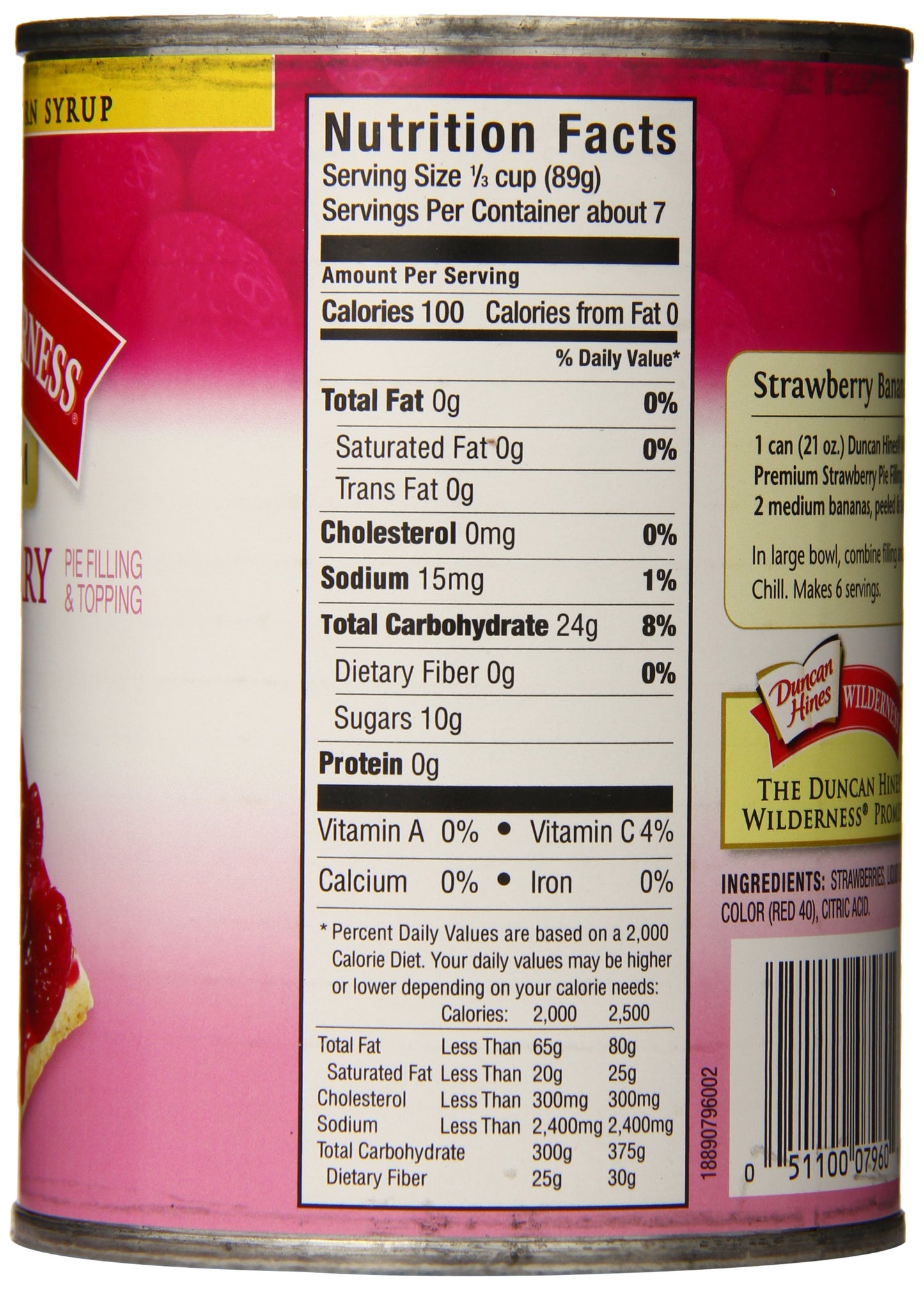 Wilderness Premium Pie Filling & Topping, Strawberry, 21 Ounce (Pack Of 8)