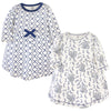 Touched By Nature Baby Girls Organic Cotton Short-Sleeve And Long-Sleeve Dresses Casual Dress, Blue Elephant Long Sleeve, 3T Us