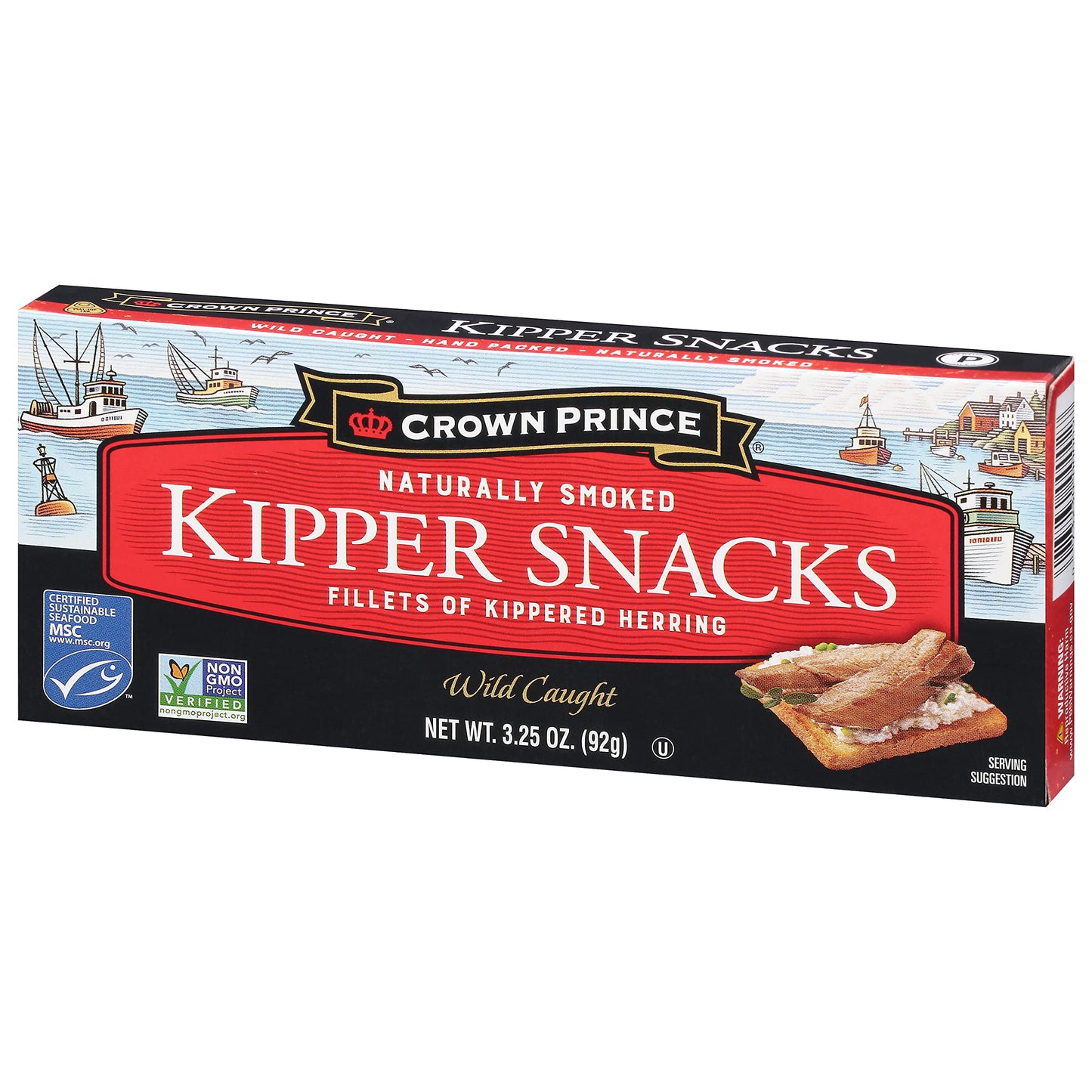 Crown Prince Kipper Snacks, 3.25 Ounce Cans, Pack of 18, Seafood Delicacy