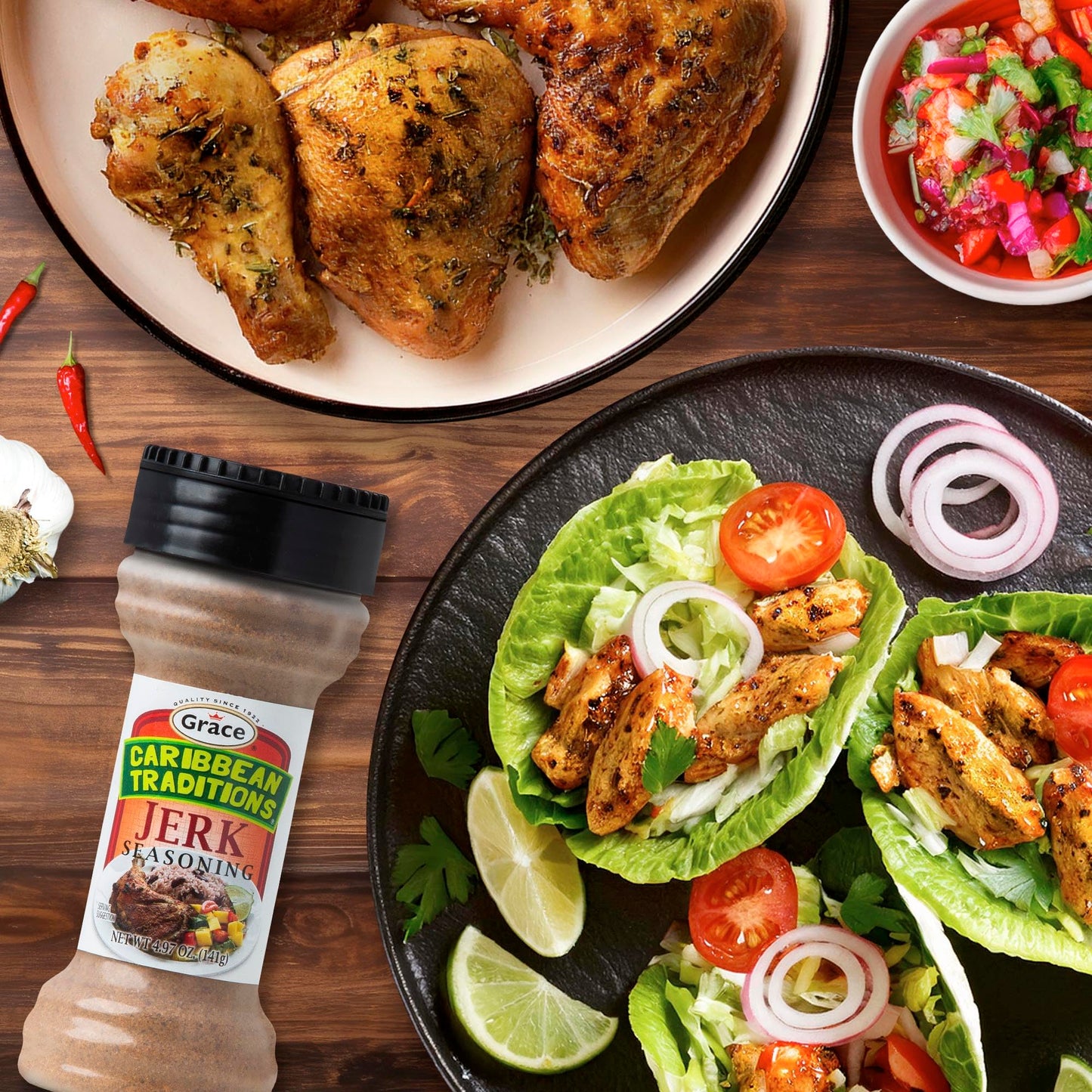 Grace Caribbean Traditions Jamaican Jerk Seasoning Dry Rub - 2 Pack - Jerk Seasoning Marinade - Jerk Seasoning Jamaican Style
