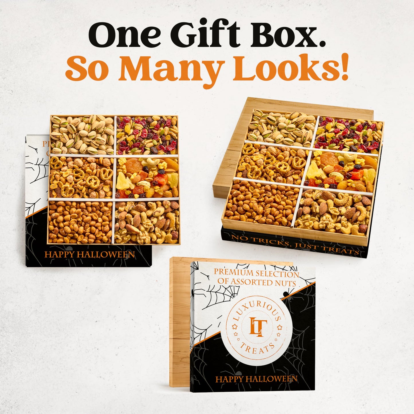 Halloween Gifts Basket Nuts Gift Basket, Halloween   For Mature-Themed Gourmet Mixed Nuts Variety Pack, 6 Assortment Healthy Snack Tray Care Package For College Students Men And Women