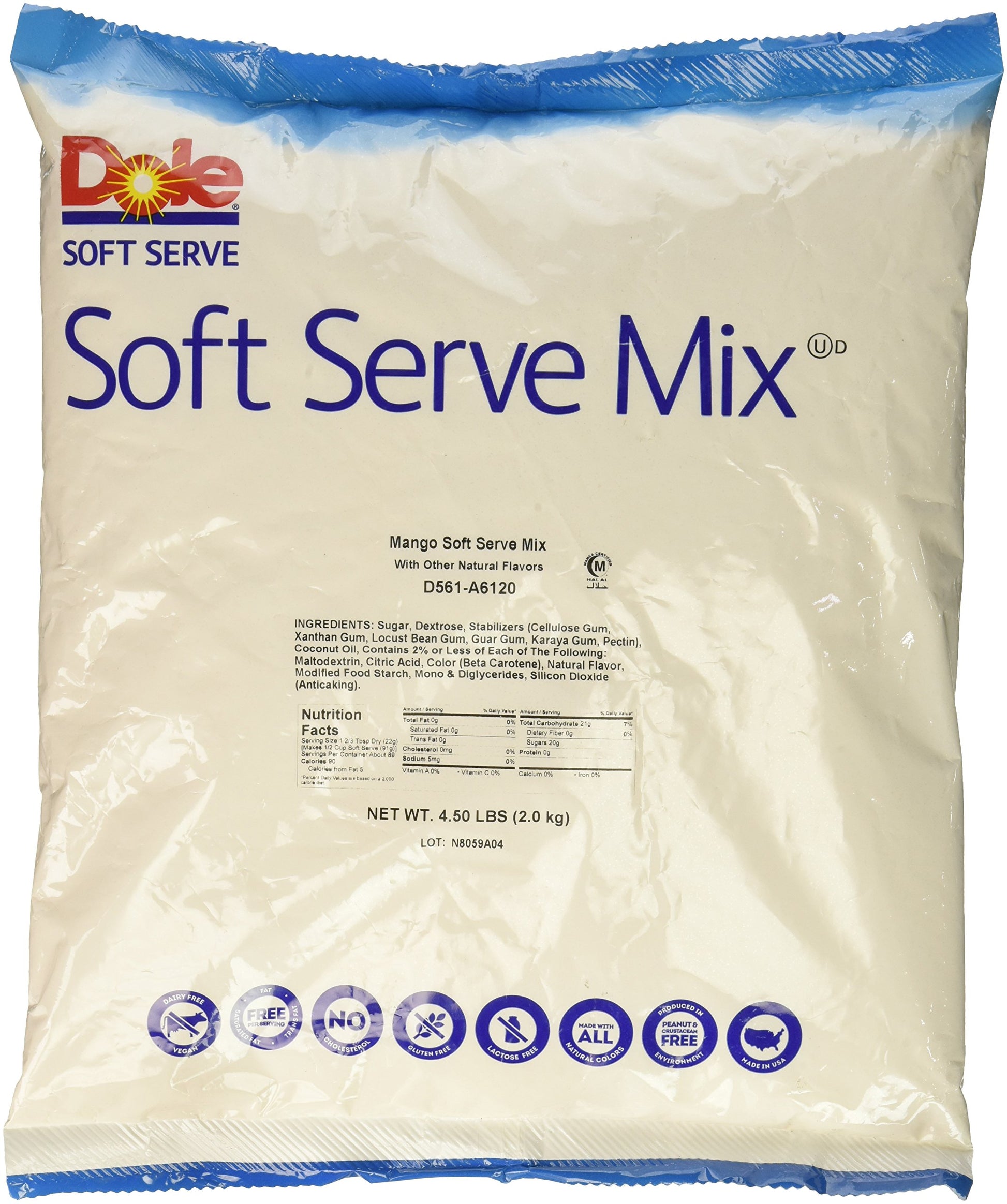 Dole Soft Serve Mix, Mango, 4.75 Pound, Model P7713, Perfect for Ice Cream Machines