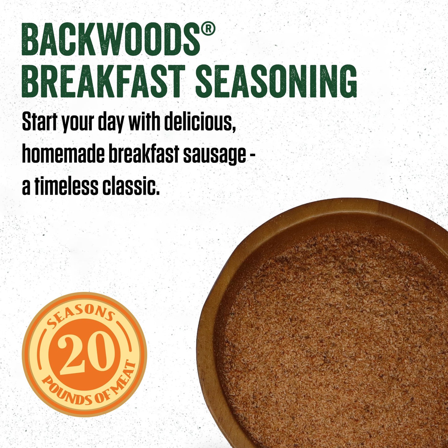 LEM Backwoods Breakfast Sausage Seasoning Kit, Seasons Up to 20 Pounds, 9.8 Ounce Package, Model 9563