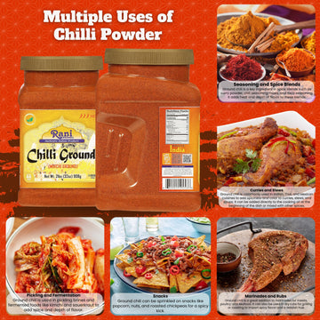 Rani Chilli Powder (Mirchi) Ground Indian Spice 32Oz (2Lbs) 908G Bulk Pet Jar ~ All Natural | Salt-Free | Vegan | No Colors | Gl