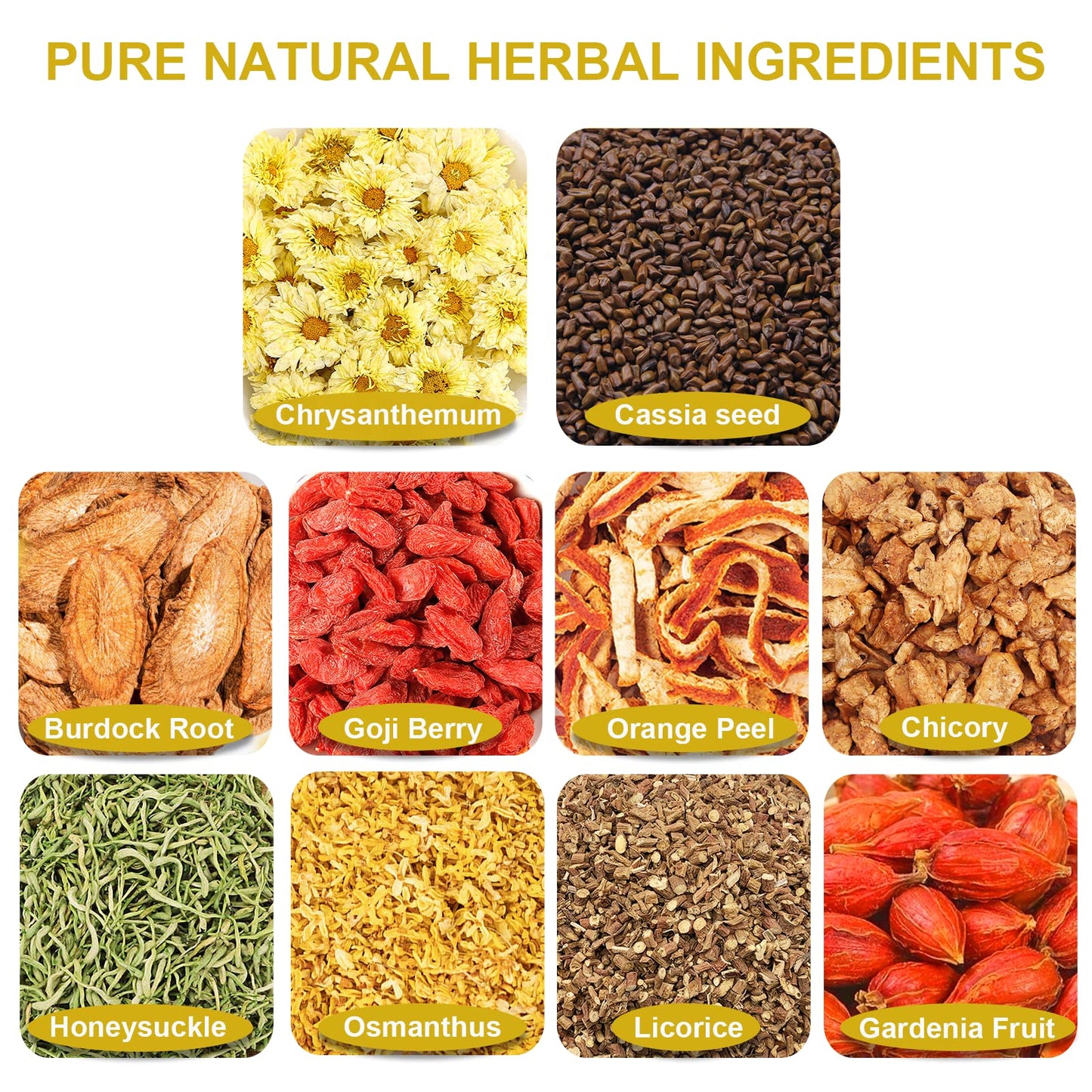 Tearelae - Chrysanthemum Cassia Seed Tea - 4G X 40 Count - Burdock Root, Goji Berry, Honeysuckle, Osmanthus - Combination Herbal Tea Bag