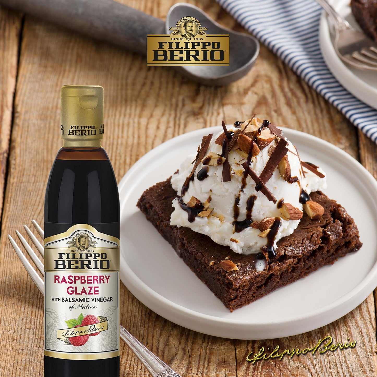 Filippo Berio Raspberry Glaze With Balsamic Vinegar Of Modena, 8.4 Ounce Plastic Bottle