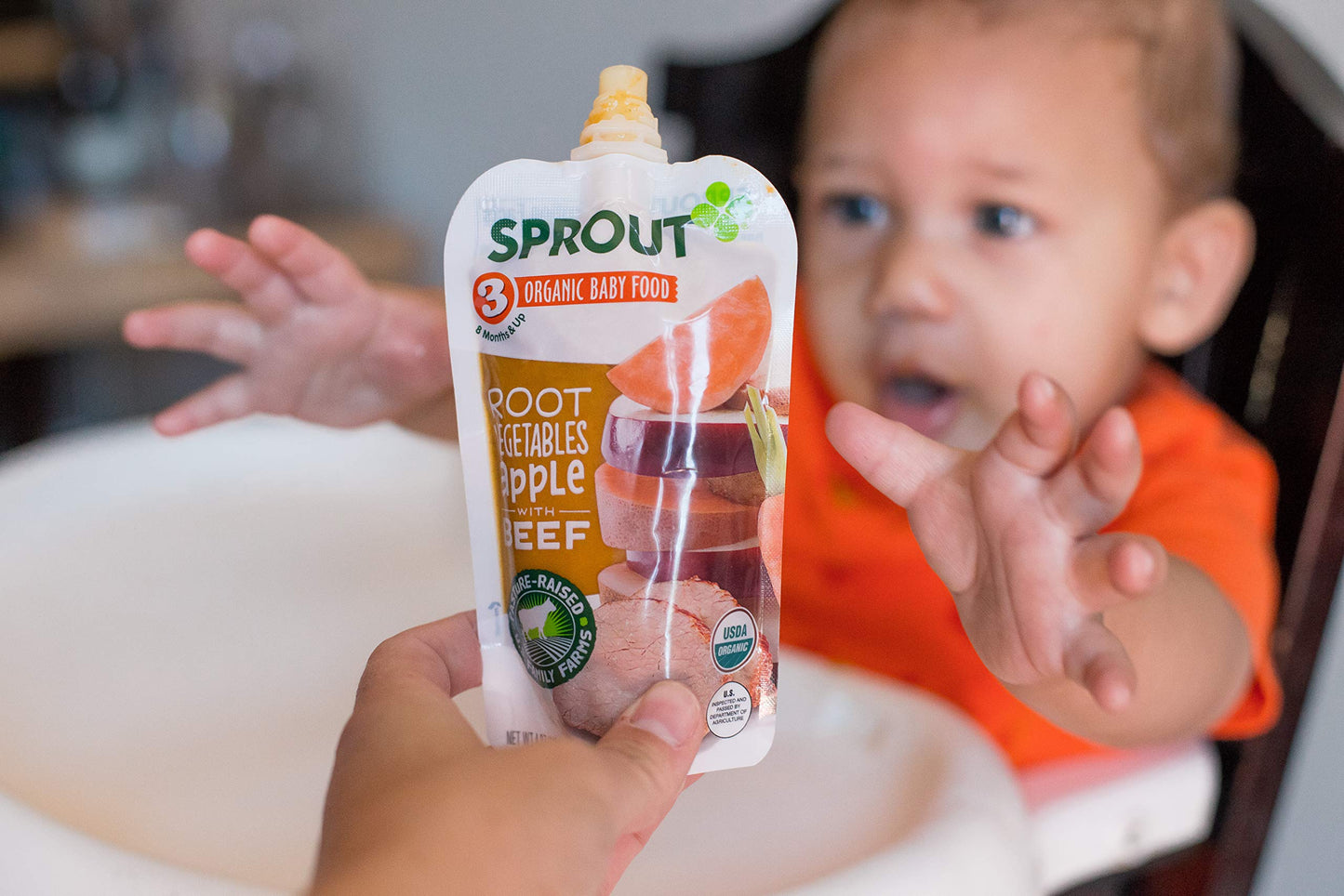 Sprout Organics Root Vegetables With Beef, 4 Oz Pouch