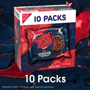 Chips Ahoy! Chewy Strawberry-Filled Cookies, Limited Edition, 10 Snack Packs, 10.6 OZ